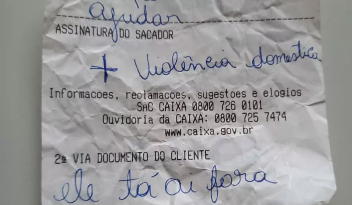 Read more about the article Vítima de violência doméstica escreve bilhete com pedido de socorro