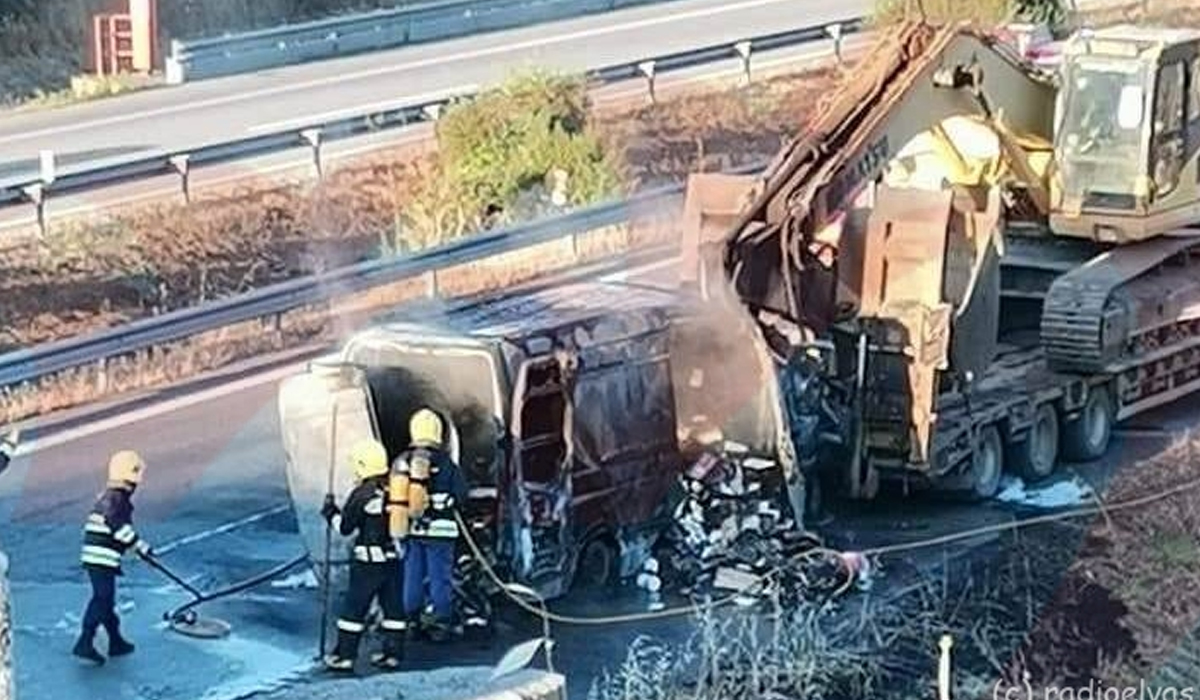Read more about the article Condutor morre em carrinha em chamas após colisão com camião na A6