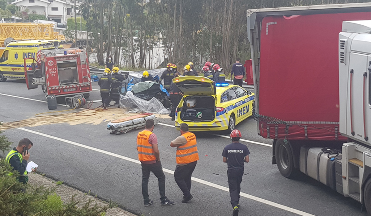 Read more about the article Casal morre em acidente com camião na variante para a A32. Filho de 7 anos fica órfão