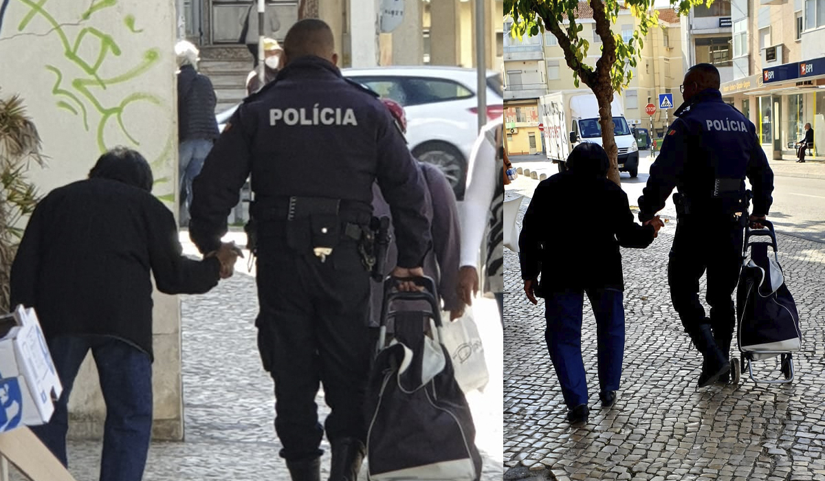 Read more about the article Agente da PSP homenageado por dar a mão a idosa e ajudá-la a carregar as compras