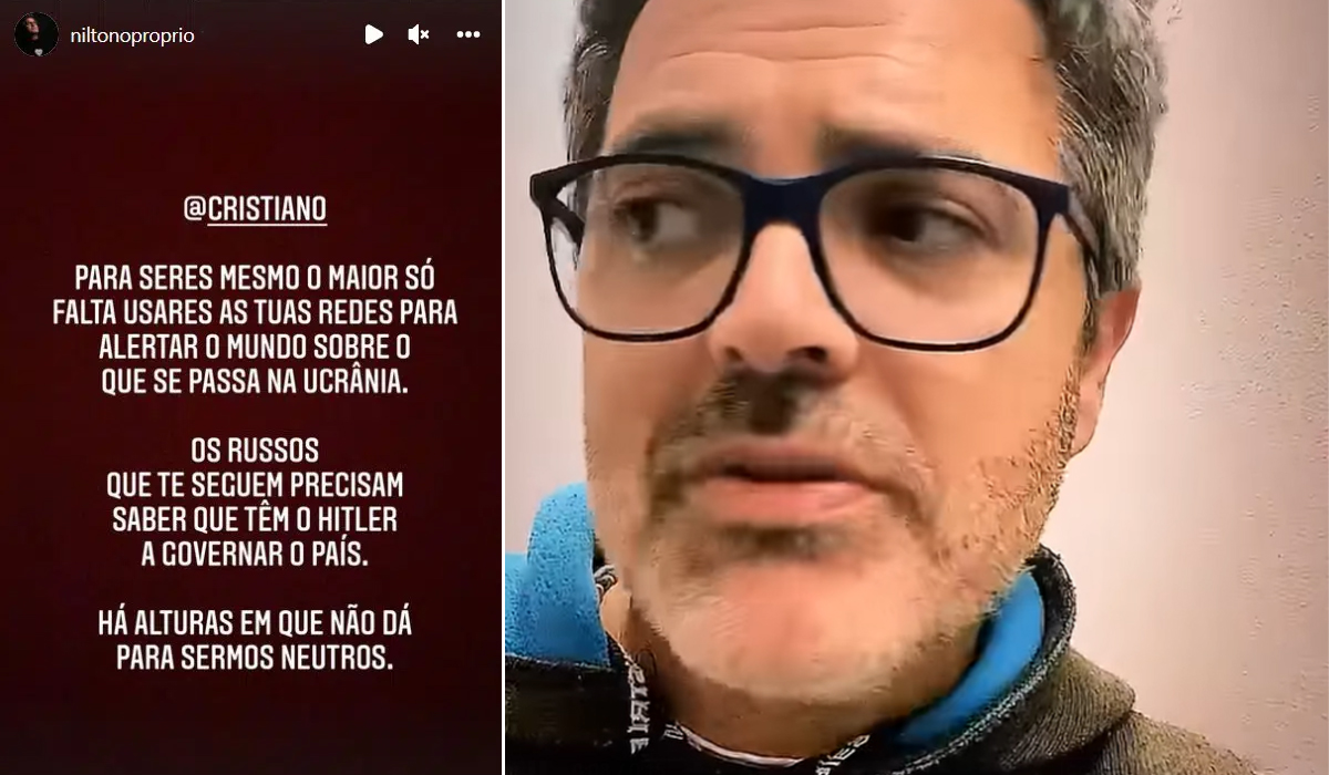 Nilton manda 'bojarda' a Ronaldo: “Só falta usares as tuas redes para alertar o mundo sobre o que se passa na Ucrânia”