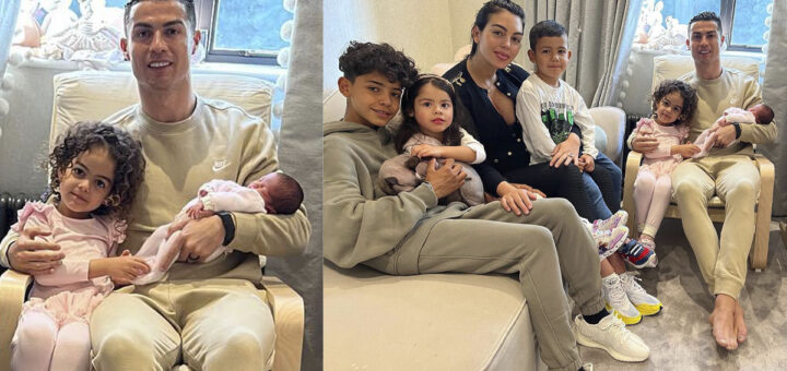Cristiano Ronaldo mostra a filha recém-nascida ao mundo pela primeira vez