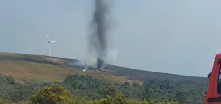 Vídeo mostra tornado de fogo e fumo no incêndio de Vila Real