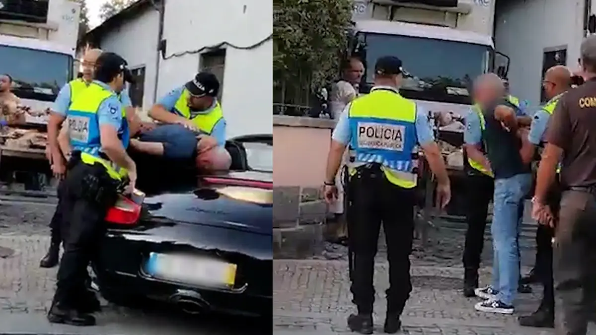 Polícia atira-se para cima de carro para impedir entrada na Viagem Medieval de Santa Maria da Feira