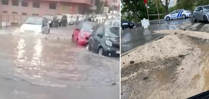 Rasto de destruição em todo o país devido à chuva intensa