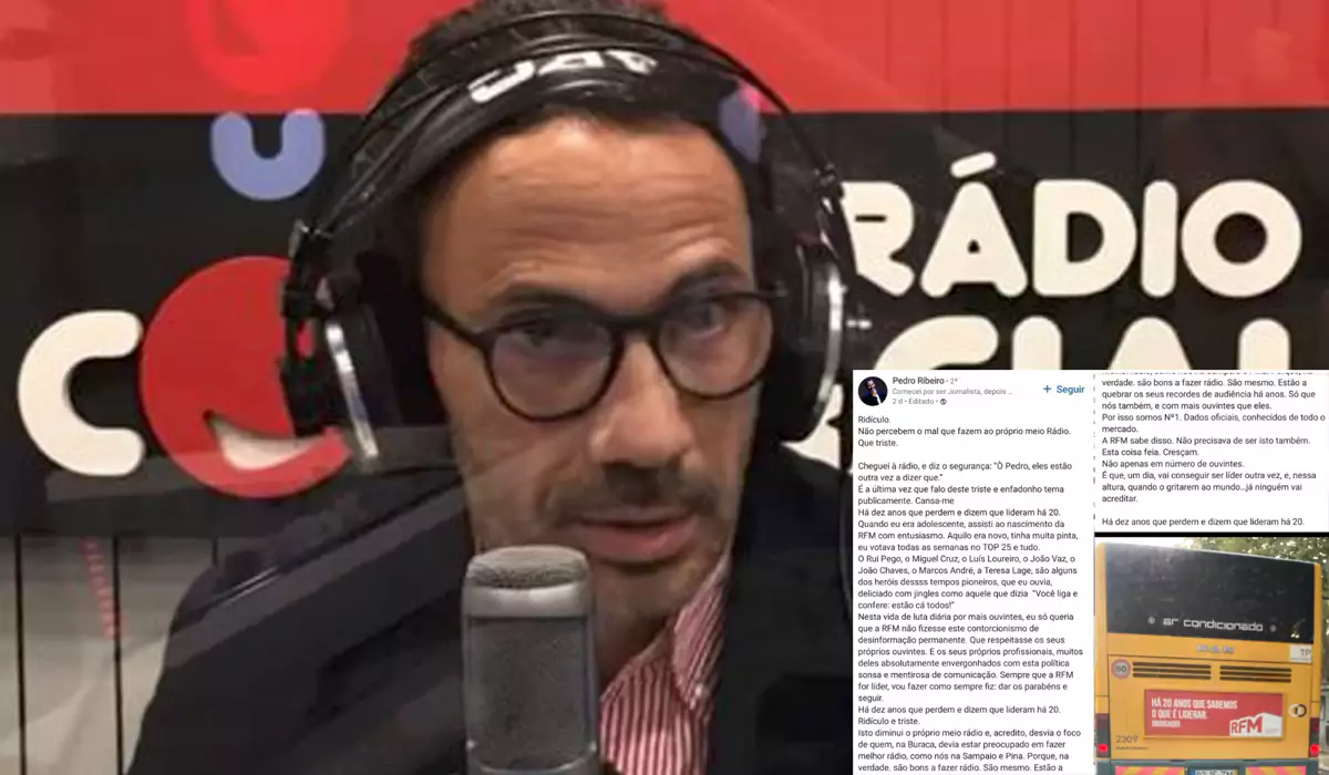 Pedro Ribeiro da Rádio Comercial perde a cabeça e arrasa RFM por mentirem à descarada: "Cresçam. Não apenas em número de ouvintes"