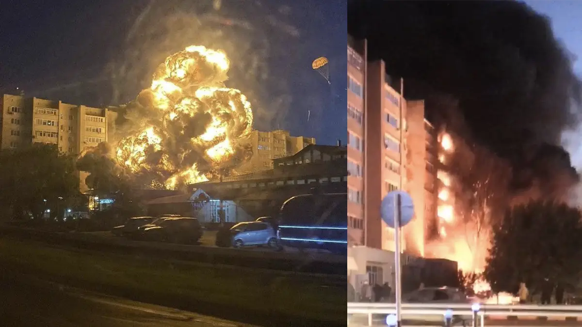 Avião militar cai em zona de prédios residenciais na Rússia