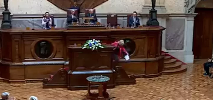 Deputada do PS manda trambolhão e bate com a cabeça após discursar no Parlamento